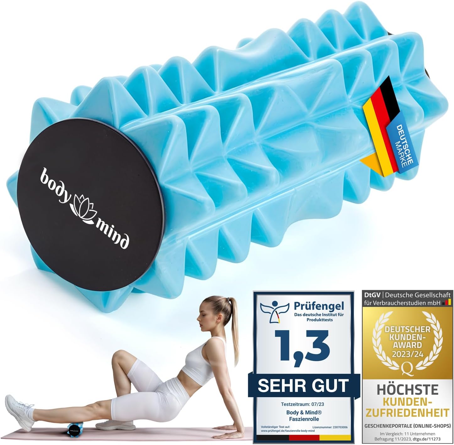 Body & Mind Mini-Faszienrolle für gezielte Muskelentspannung 15 cm