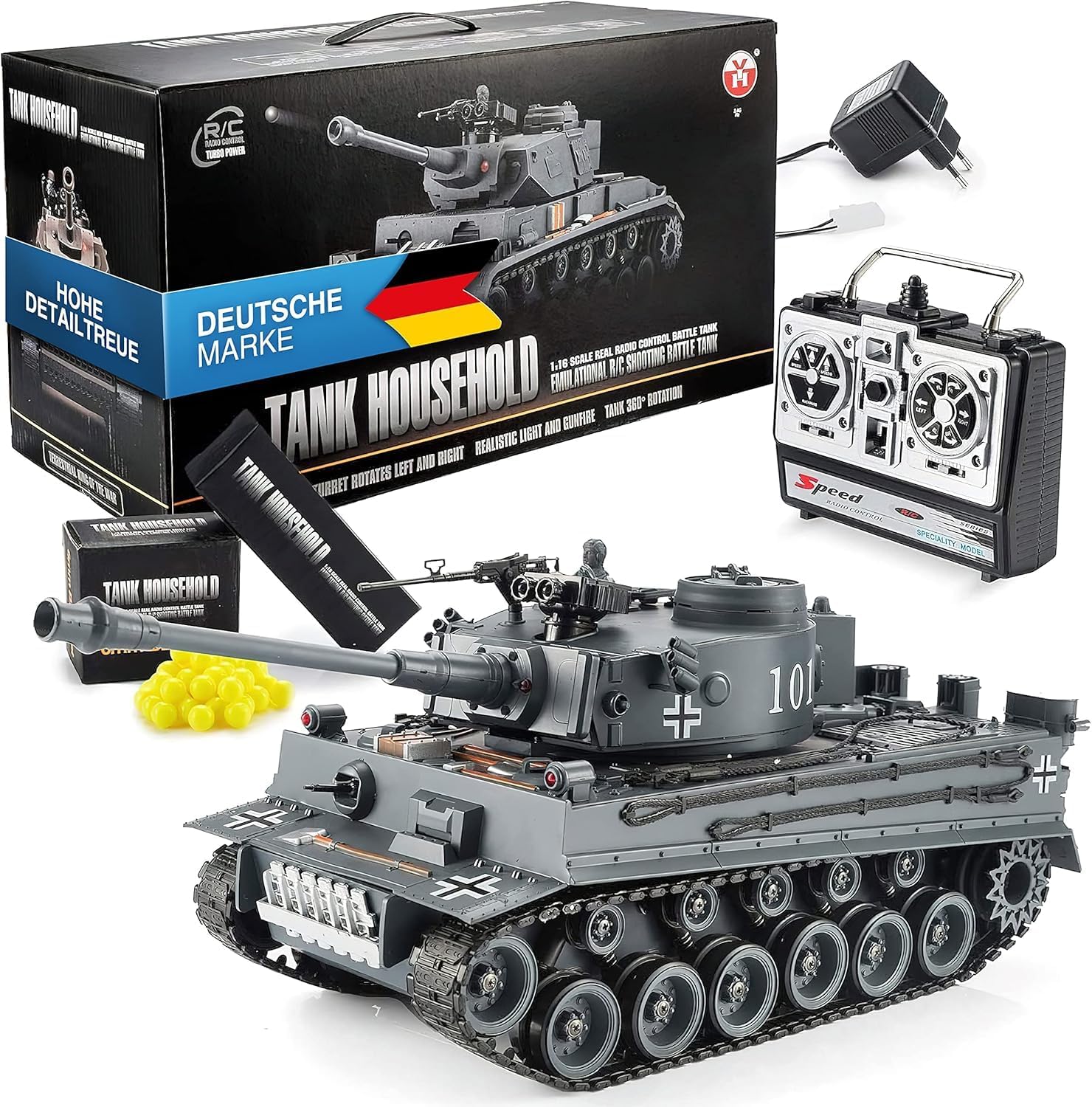 Ferngesteuerter Tiger Panzer 1:16 - RC Modellbau mit Schussfunktion