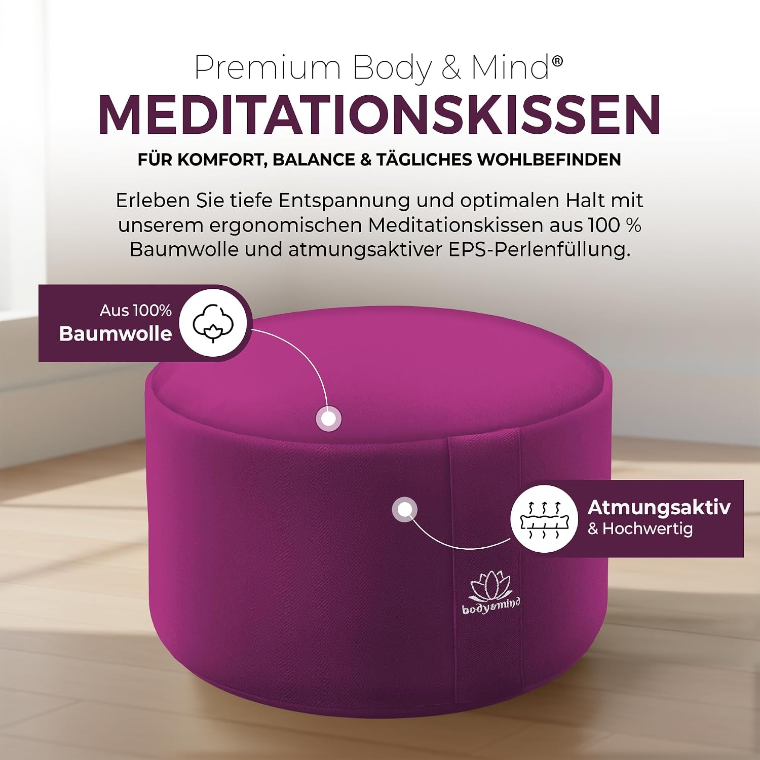 Yoga Meditationskissen - Ergonomisches Bodenkissen zur Entspannung