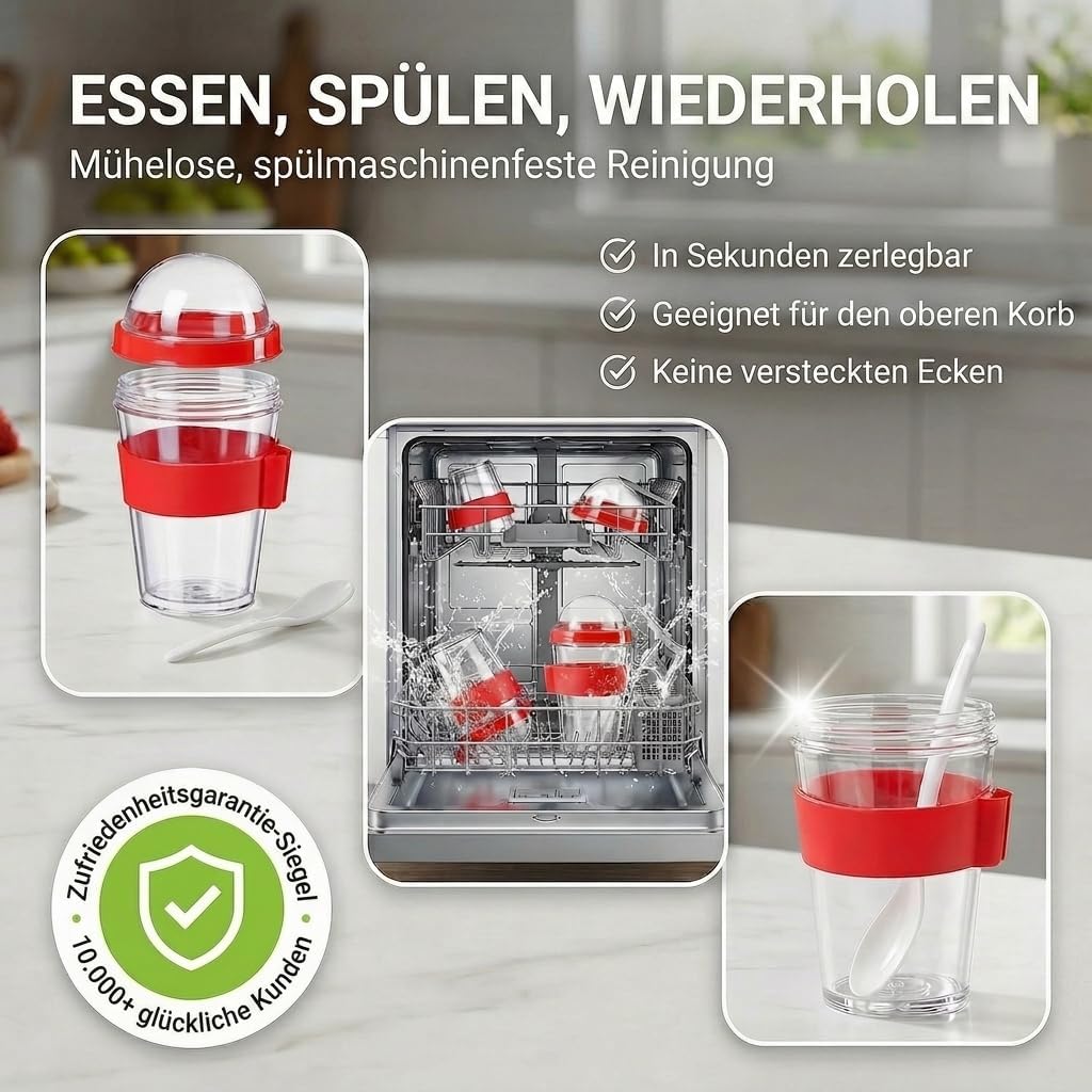 Joghurt- & Müsli-Becher für Unterwegs - 2-in-1 Müsli 2 go Becher Blau