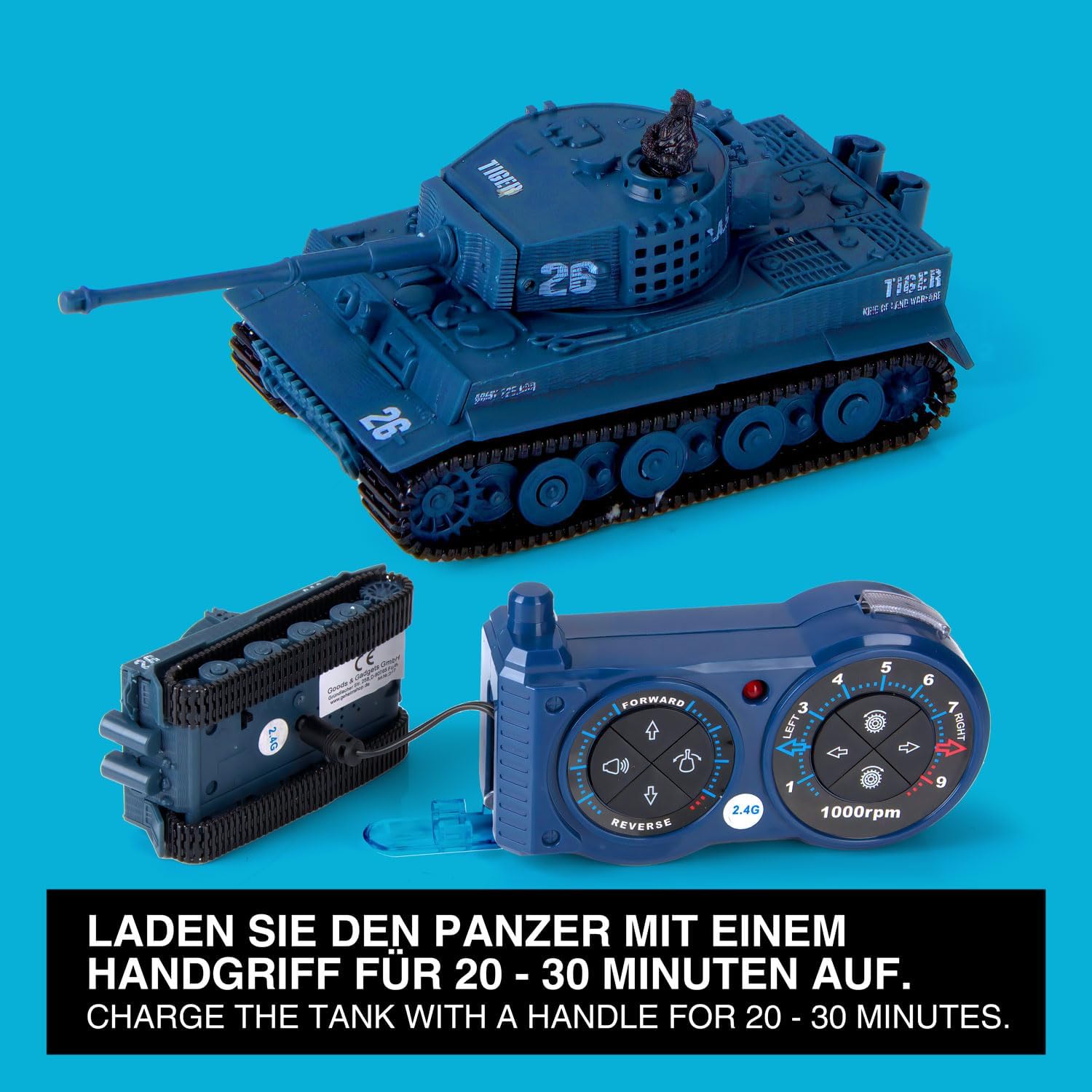 RC Mini-Panzer Tiger I - Ferngesteuertes Modell mit Schussfunktion