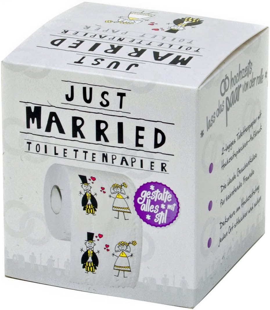 Just Married Toilettenpapier - Lustiges Hochzeitsgeschenk