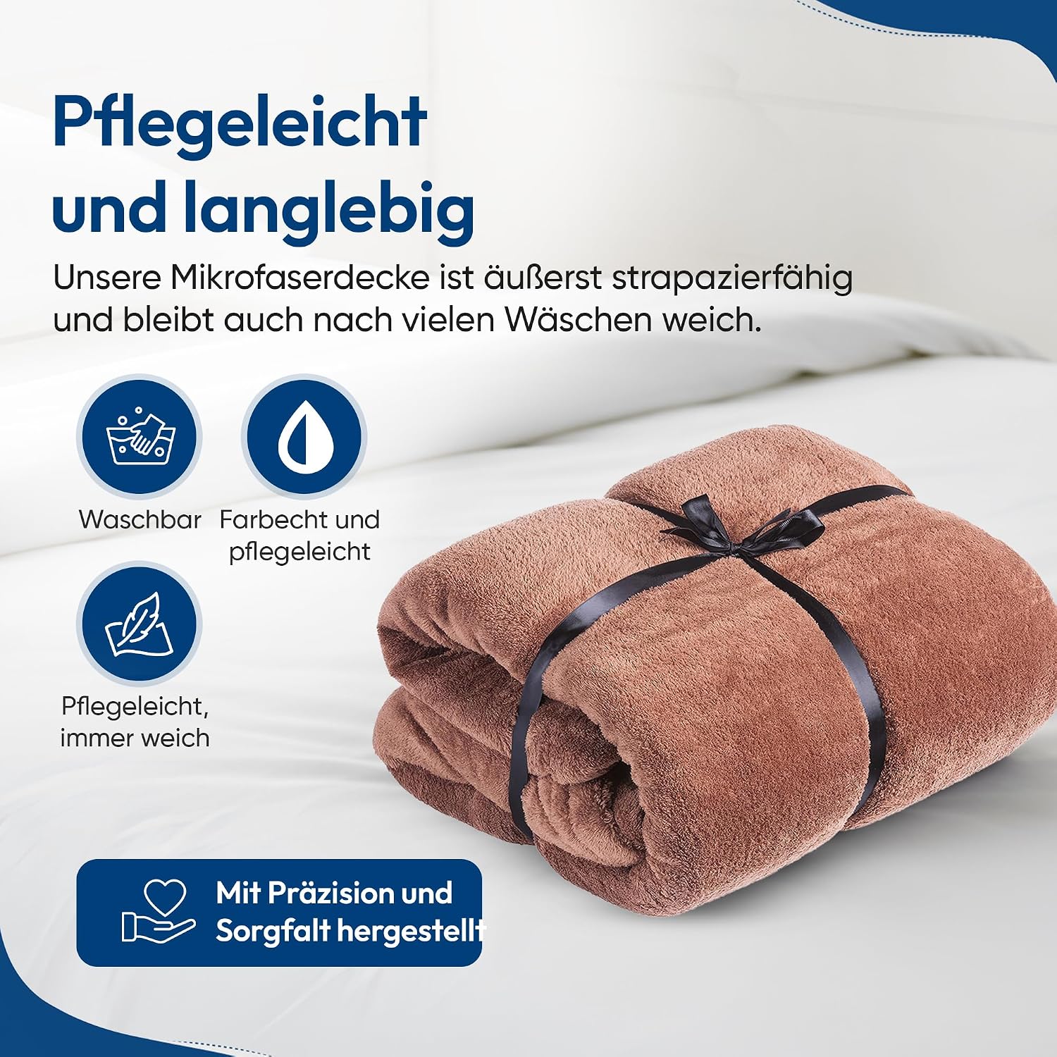 Feluna XXL Kuscheldecke 220x200 cm – Kuschelweiche Wohndecke Grau
