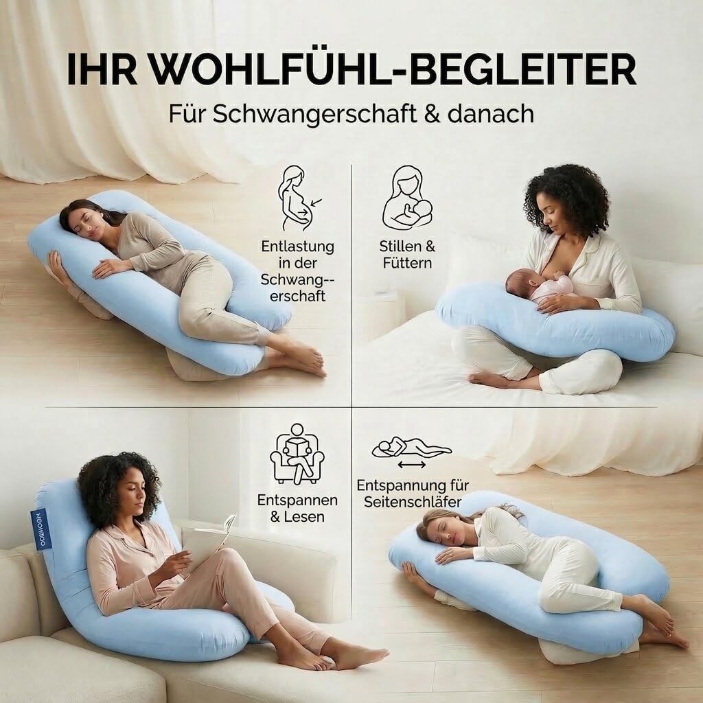 U-Form Schwangerschaftskissen & Seitenschläferkissen Stillkissen