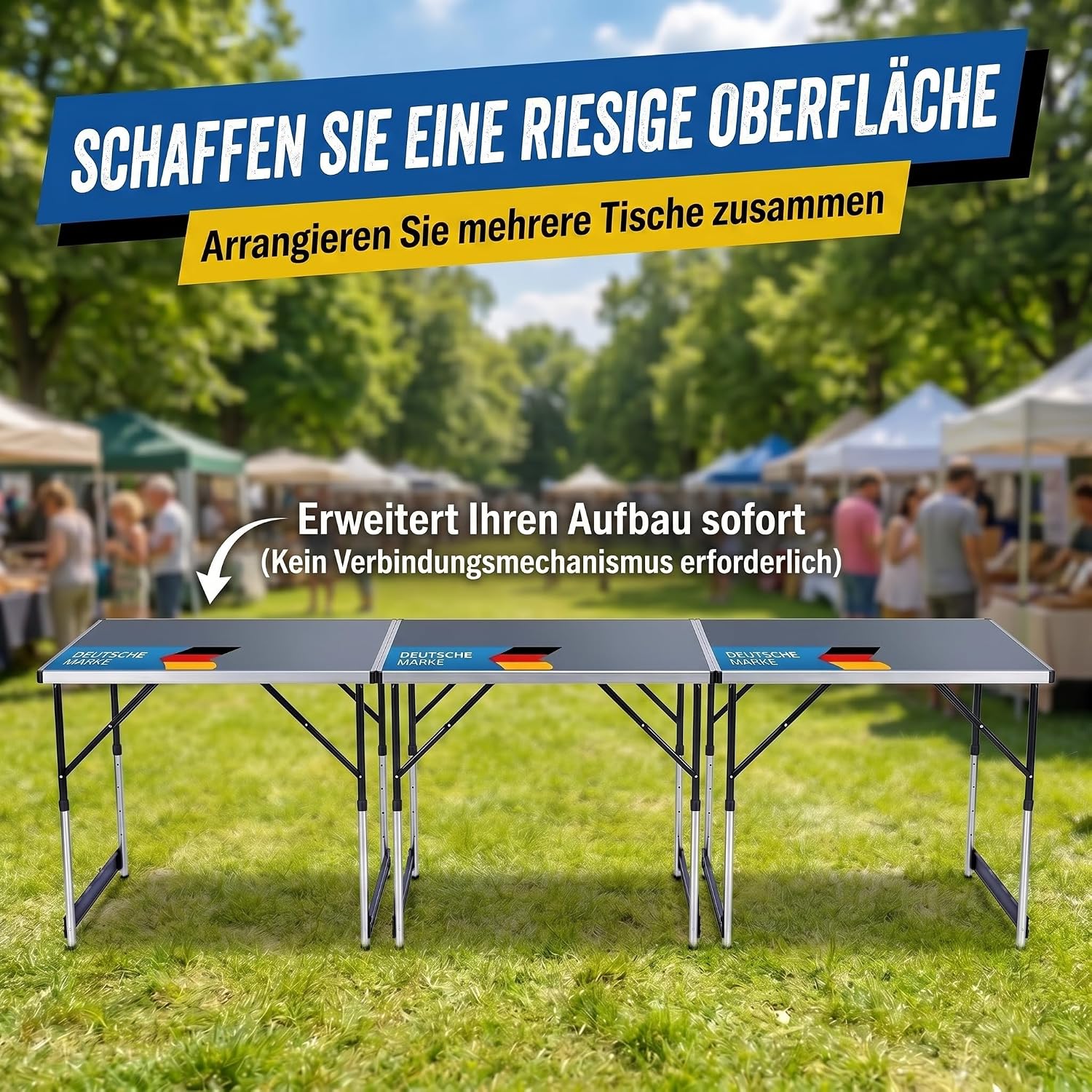 Multifunktionstisch 100x60cm höhenverstellbar – Stabiler Klapptisch