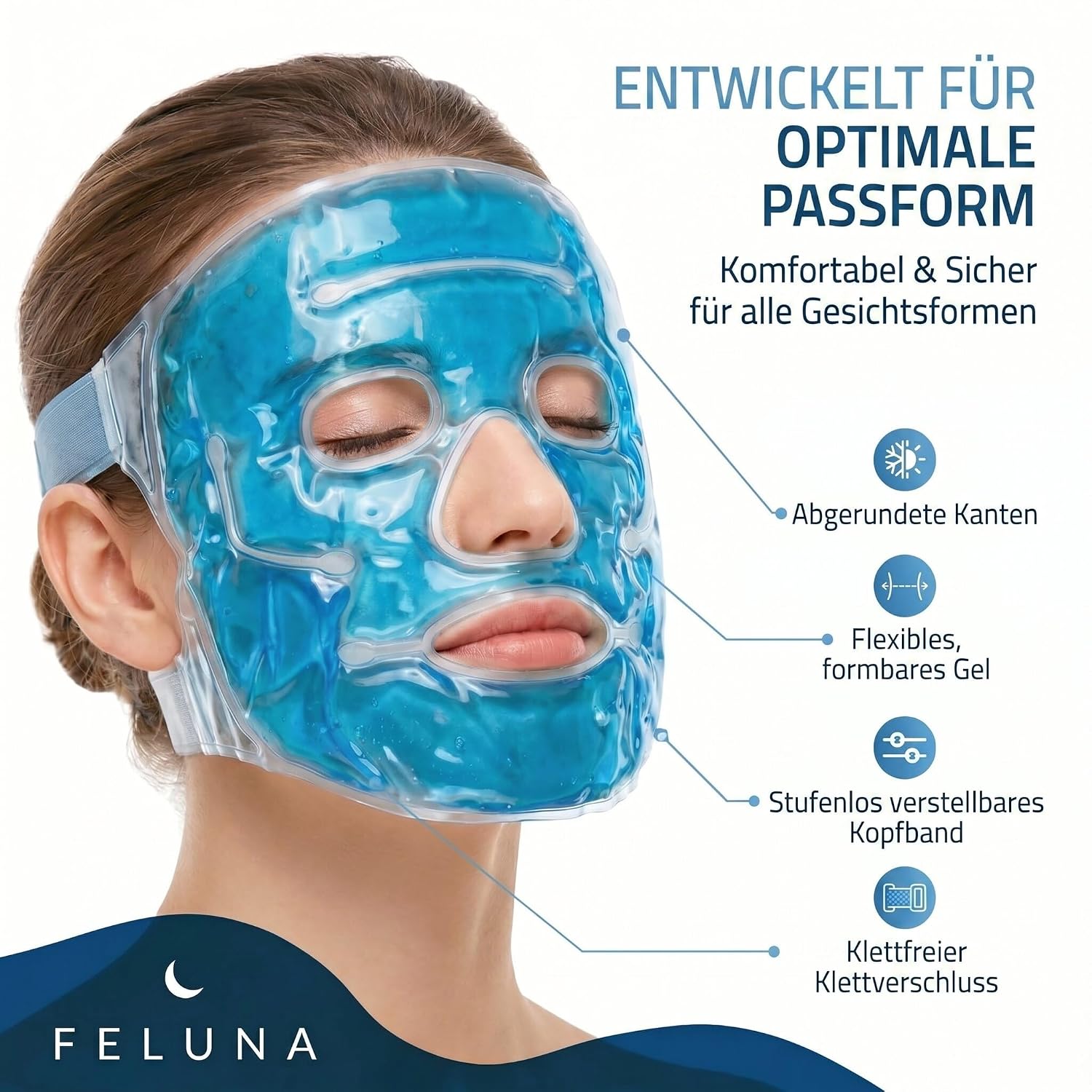 Feluna Gel Gesichtsmaske – Kühlende & Wärmende Entspannungsmaske