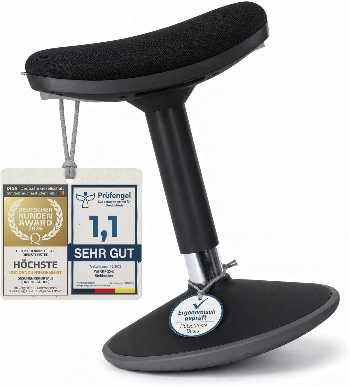 Ergonomischer Stehhocker 35-45cm - Höhenverstellbare Stehhilfe