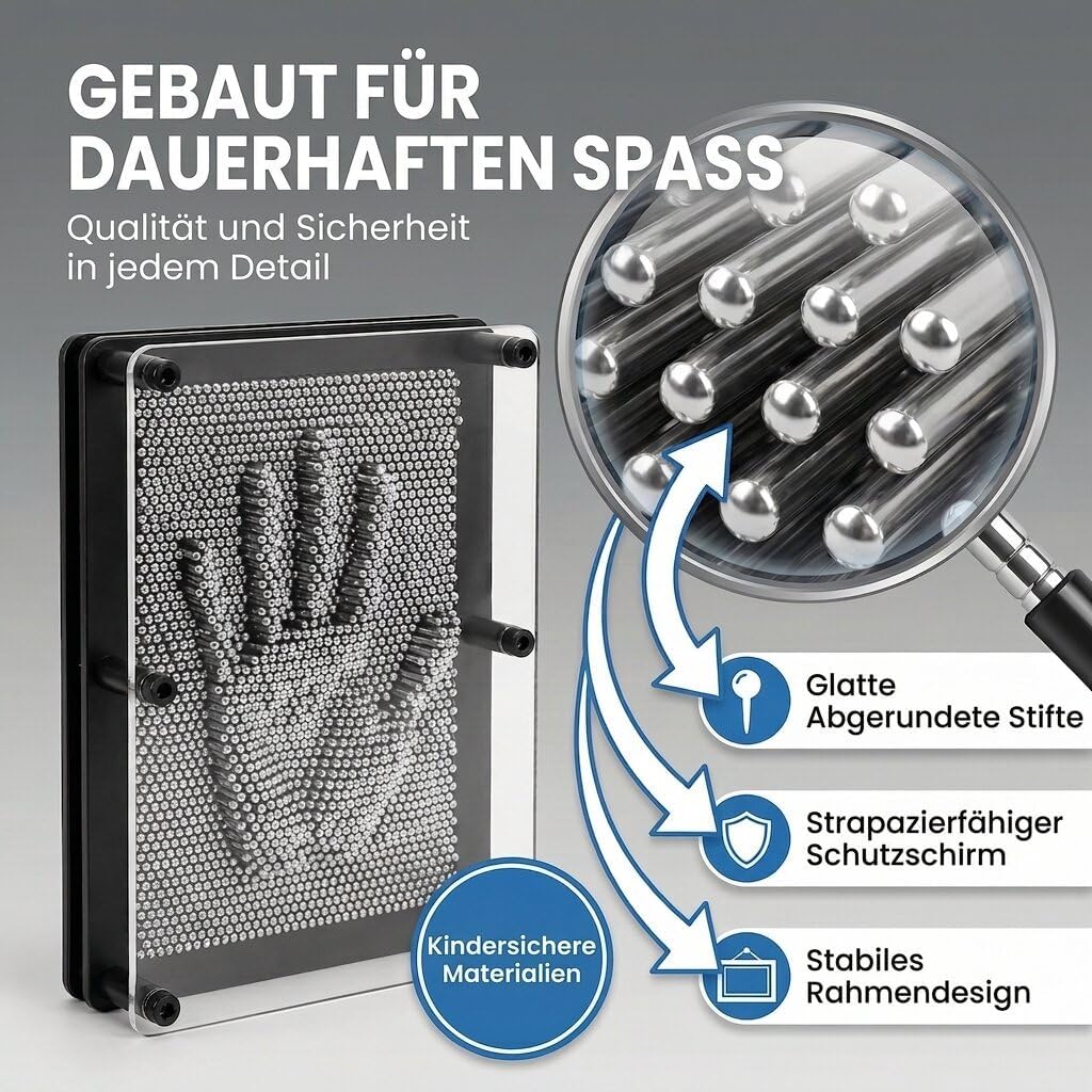 Pinart Nagelbild XXL - 3D Nagelbrett für kreative Abdrücke