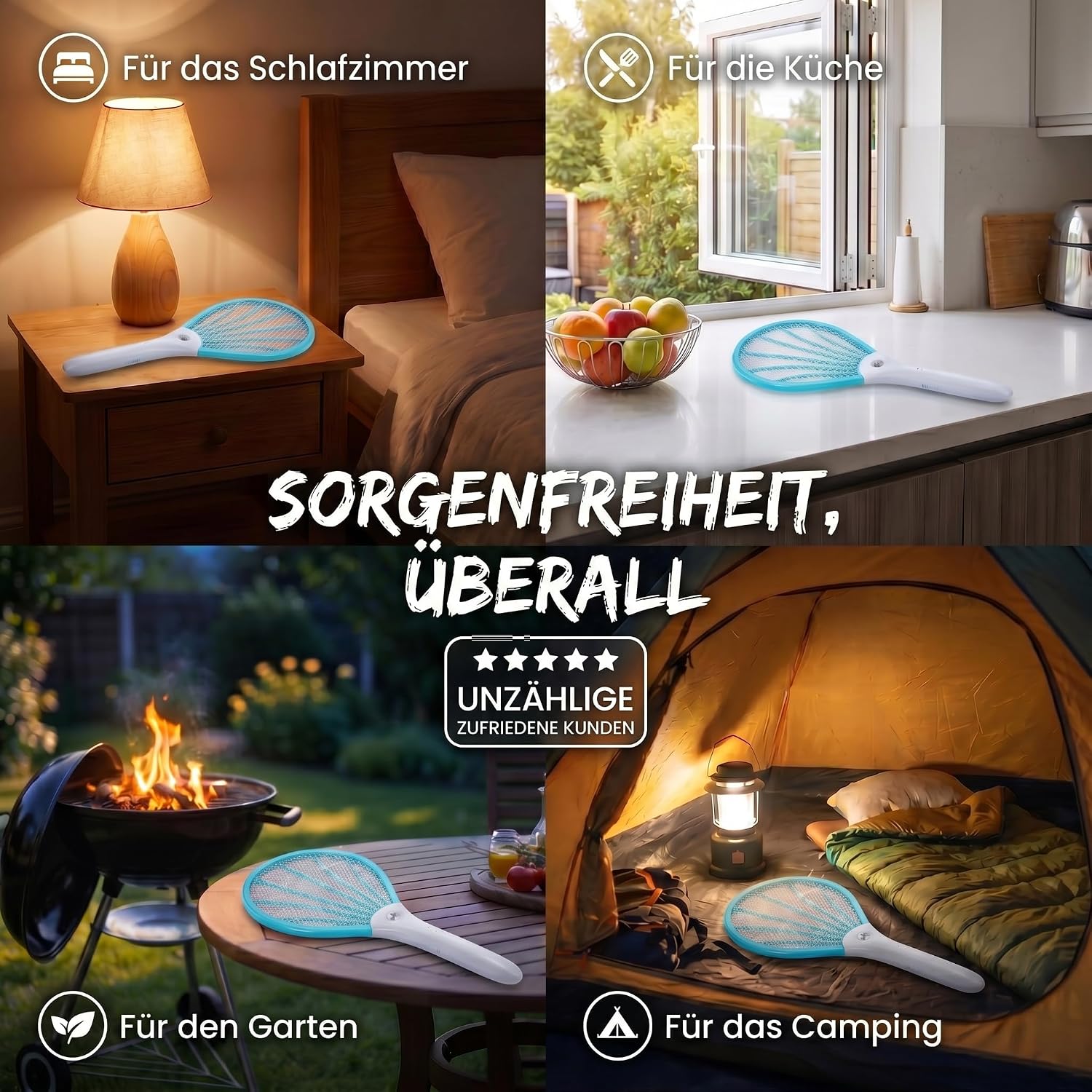 Elektrische Fliegenklatsche - Mücken- & Insektenvernichter