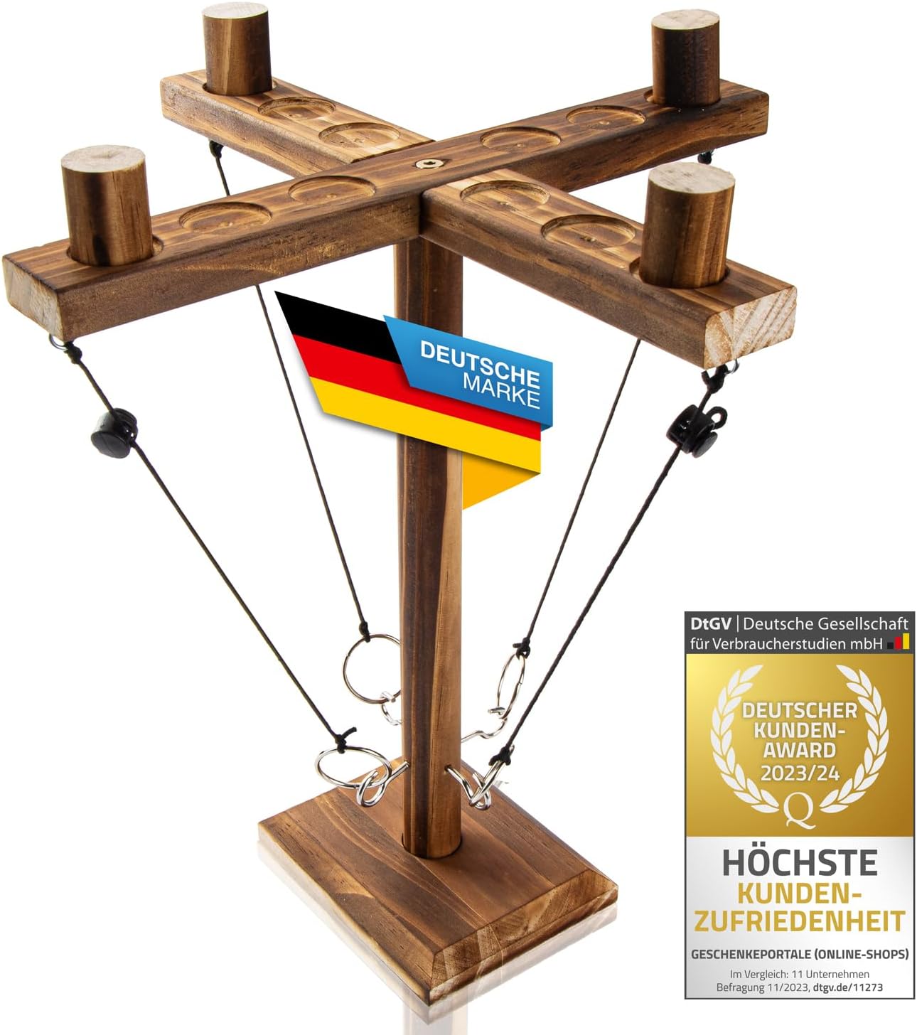 Ringwurf-Spiel Deluxe 2.0 aus Holz – Spannendes Party-Haken-Spiel