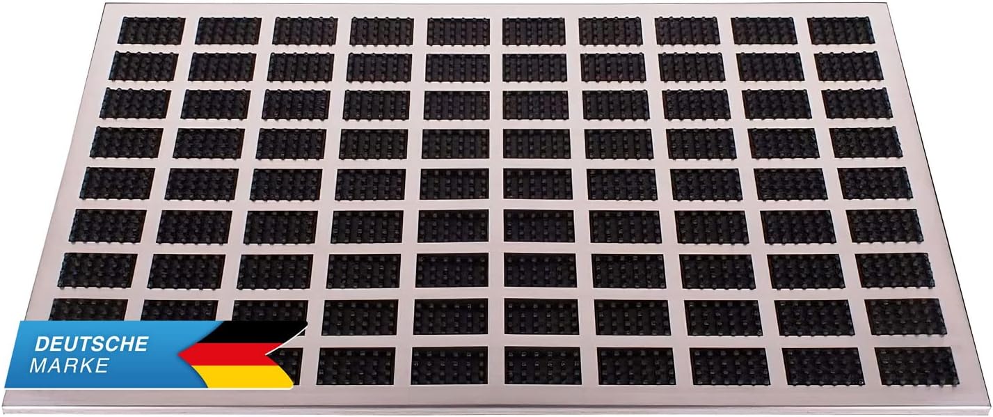 Luxus Edelstahl-Optik Fußmatte – 60x40 cm, rutschfest & langlebig