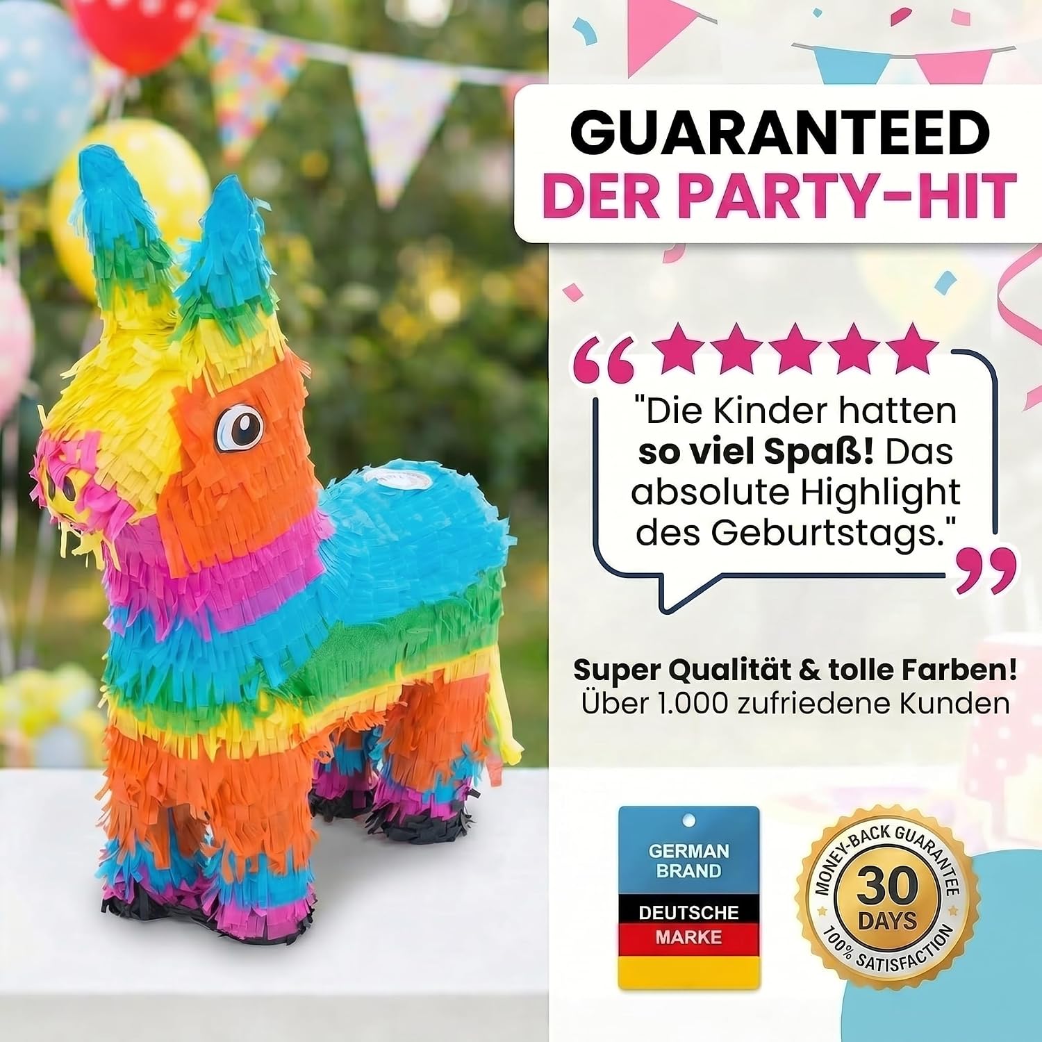 Esel Pinata zum Befüllen – Party-Spaß & Geburtstags-Deko
