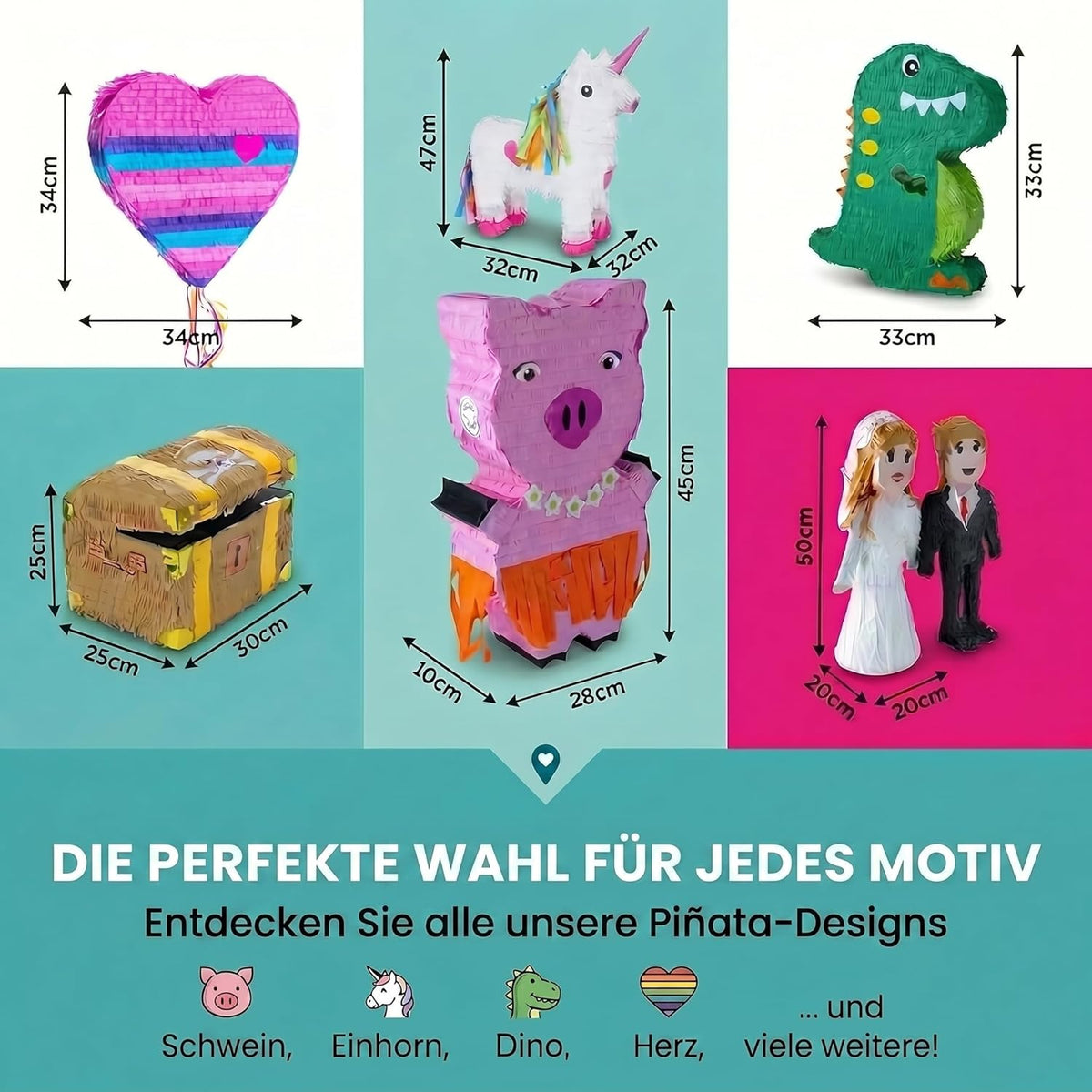 Pinata "Einhorn - Geburtstags Pinatas zum Befüllen