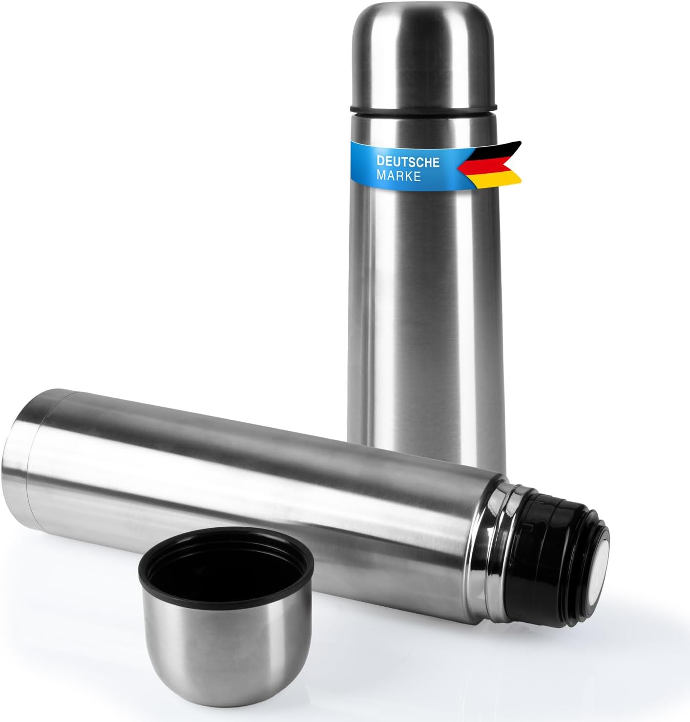 Edelstahl Thermoskanne 1L - Auslaufsichere Isolierflasche 12h heiß