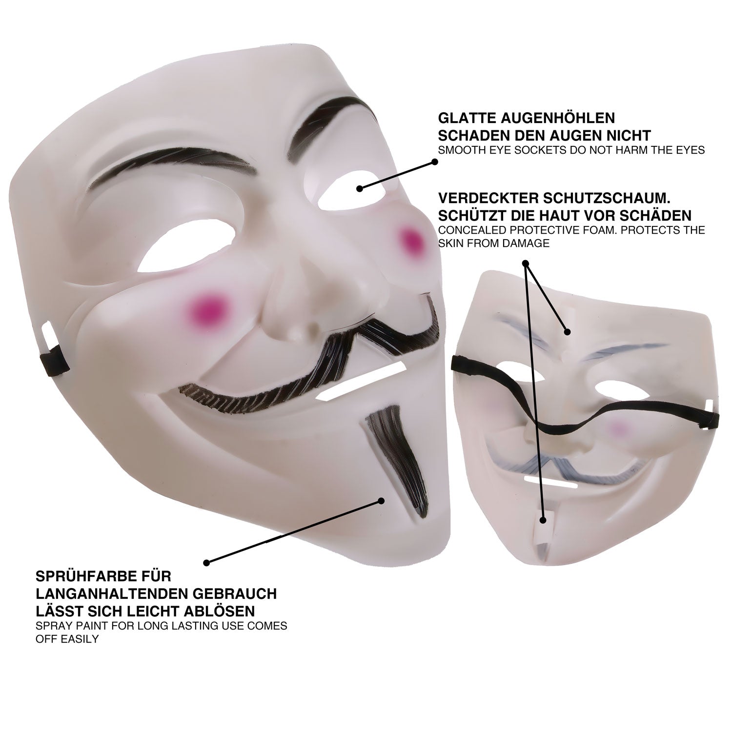 Anonymous Maske - V wie Vendetta Maske Guy Fawkes Maske für Karneval