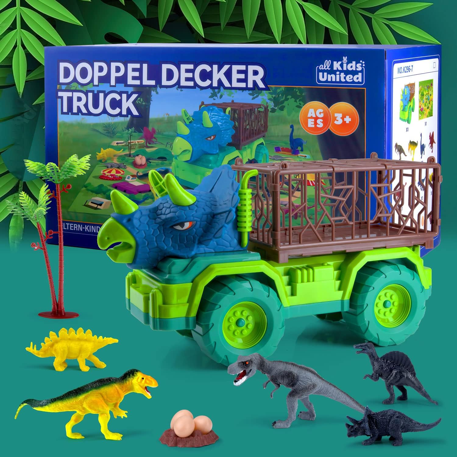 Dino Spiel-Set mit Spielmatte & Box - Robustes Kinder-Geschenk