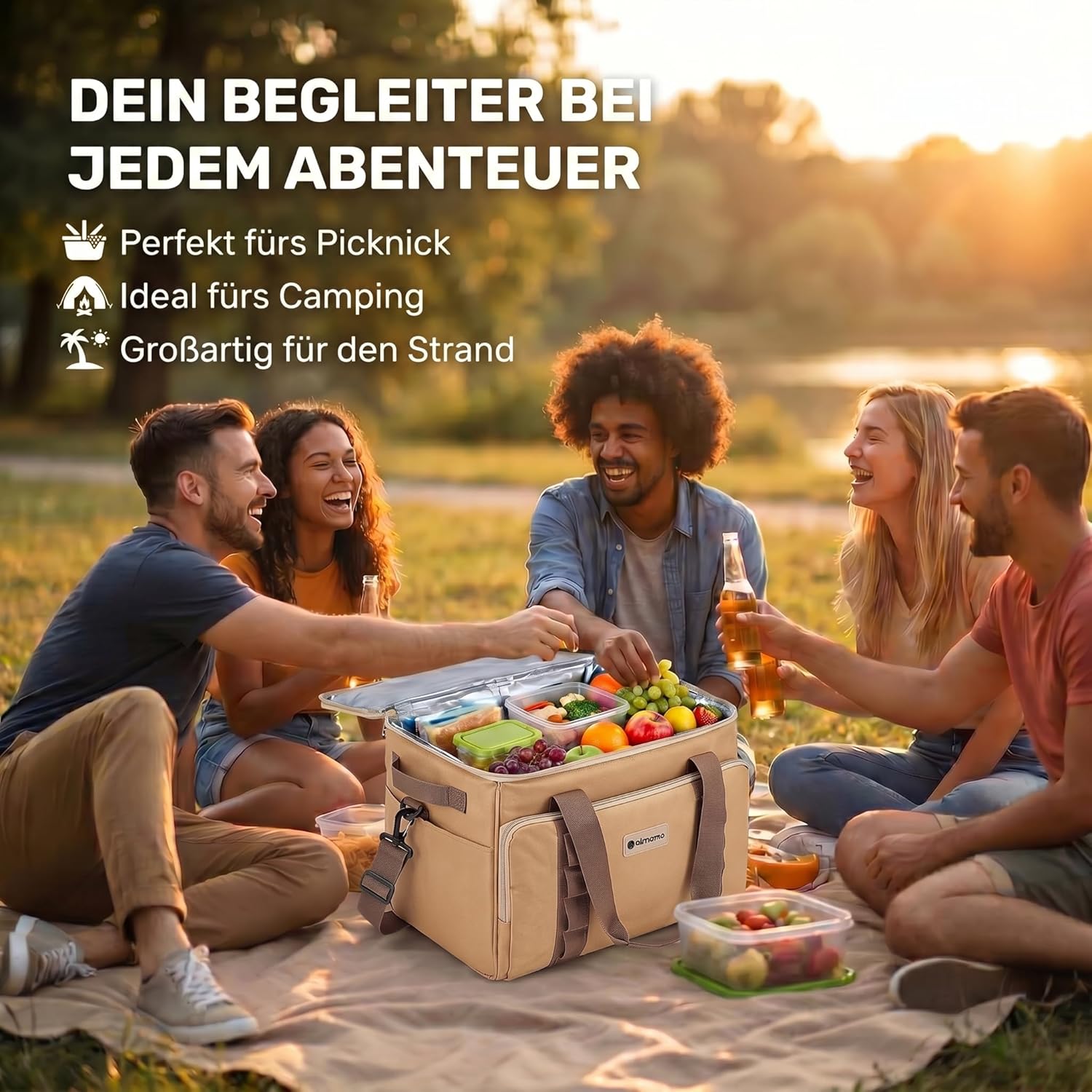 XXL Kühltasche 45L - Isolierte Thermotasche für Picknick & Camping