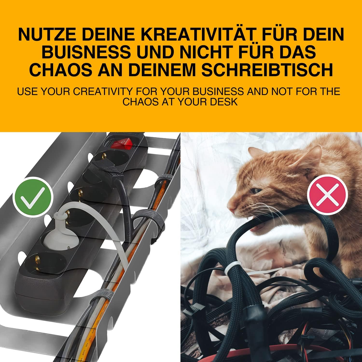 Kabelkanal Schreibtisch 2er Set - Kabelmanagement Ordnungssystem