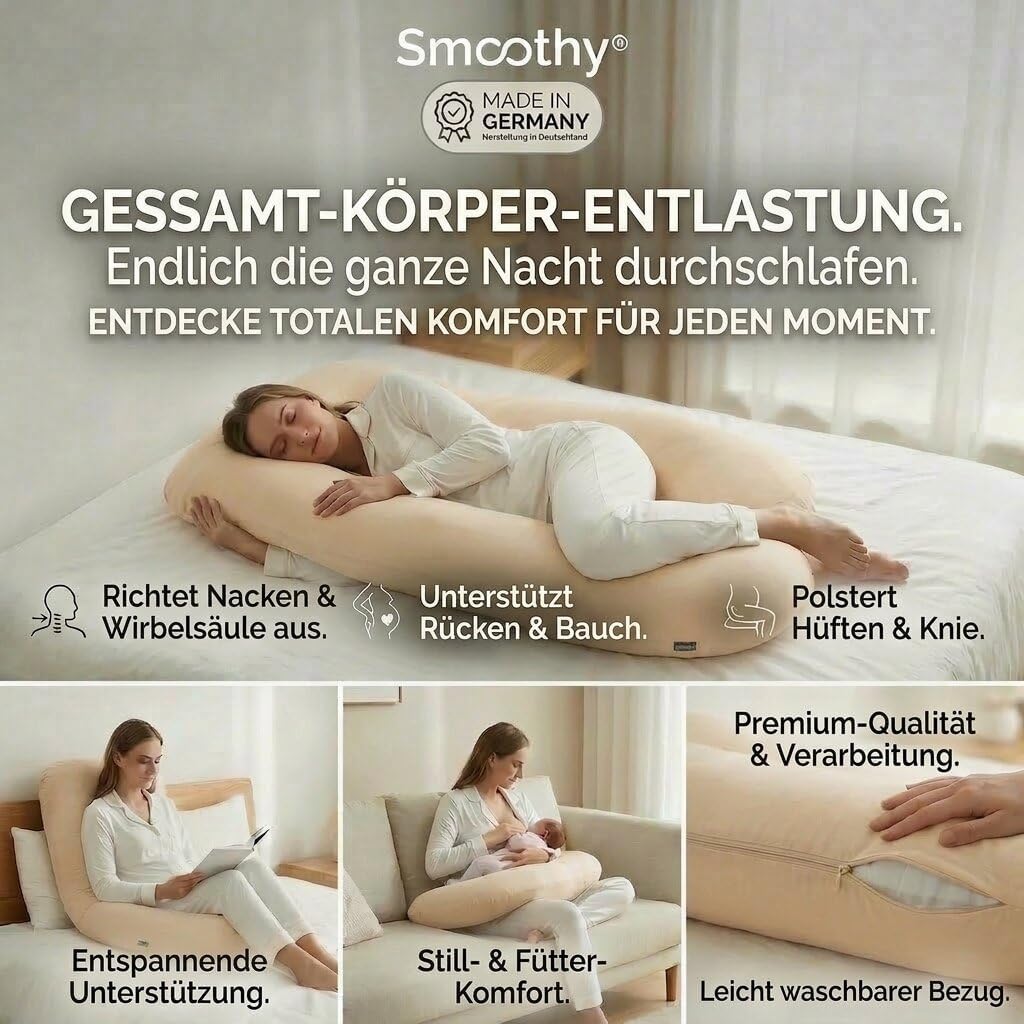 U-Form Schwangerschaftskissen & Seitenschläferkissen Stillkissen