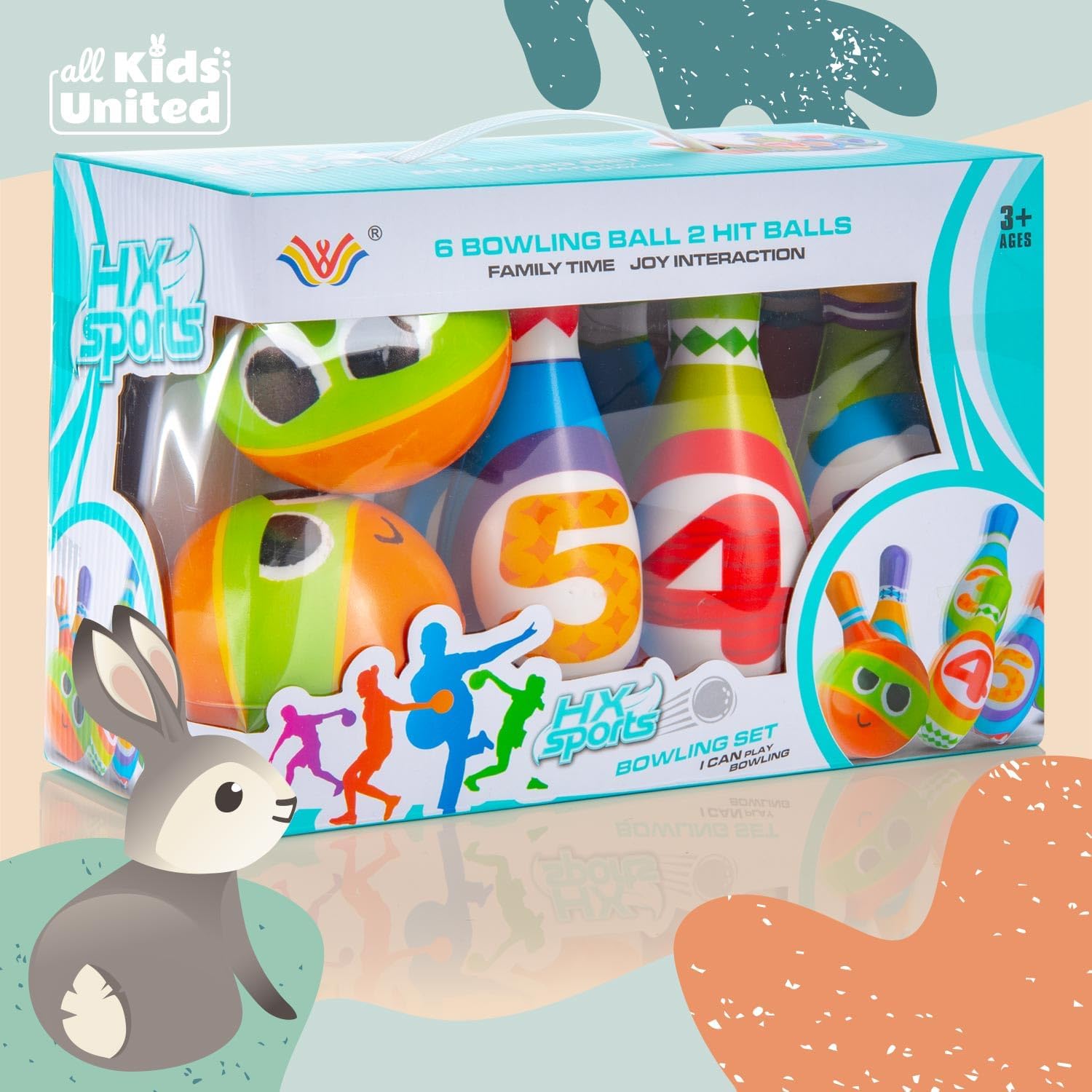 XXL Bowling Set für Kinder - 10 Weiche Kegel & 2 Bälle - Spielzeug