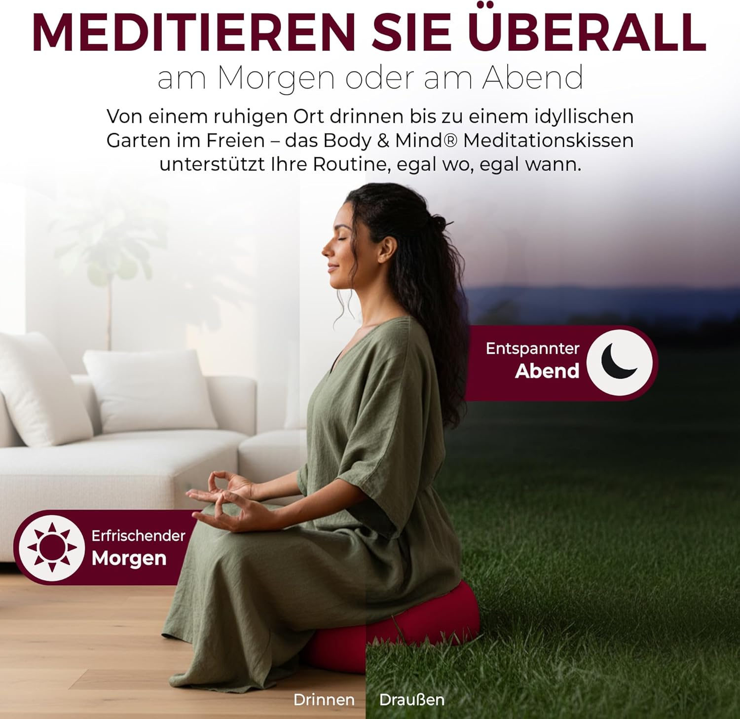 Yoga Meditationskissen - Ergonomisches Bodenkissen zur Entspannung