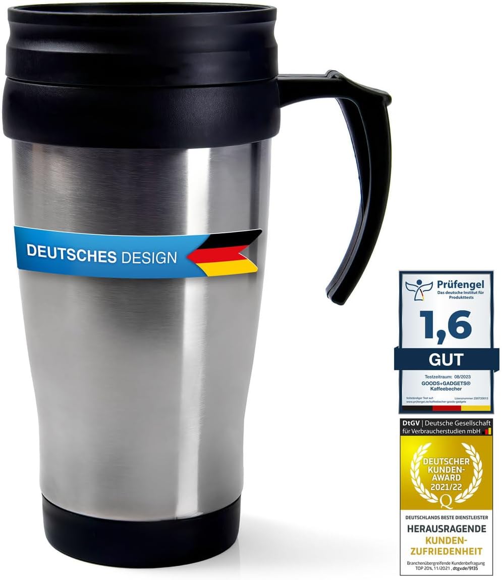 Thermobecher Edelstahl 400ml - Isolierbecher für Unterwegs