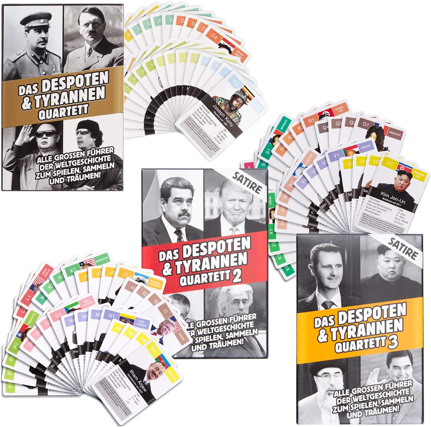 Diktatoren Quartett – Witziges Tyrannen Kartenspiel für Erwachsene