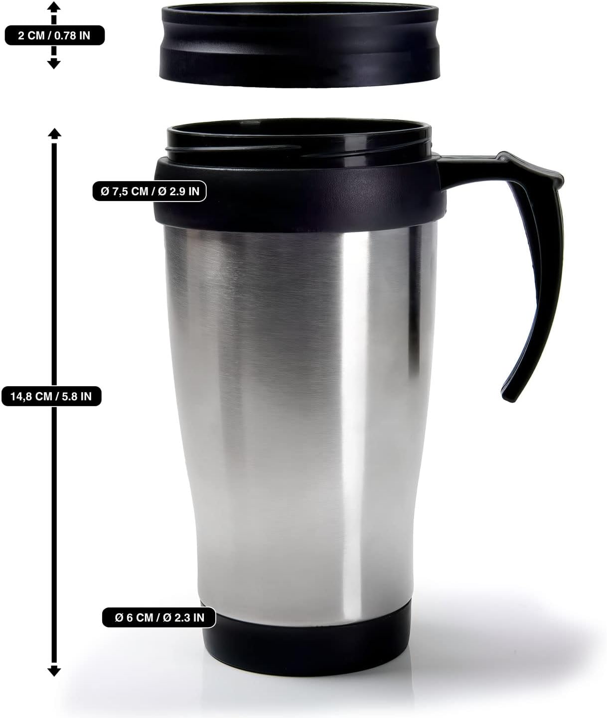 Thermobecher Edelstahl 400ml - Isolierbecher für Unterwegs