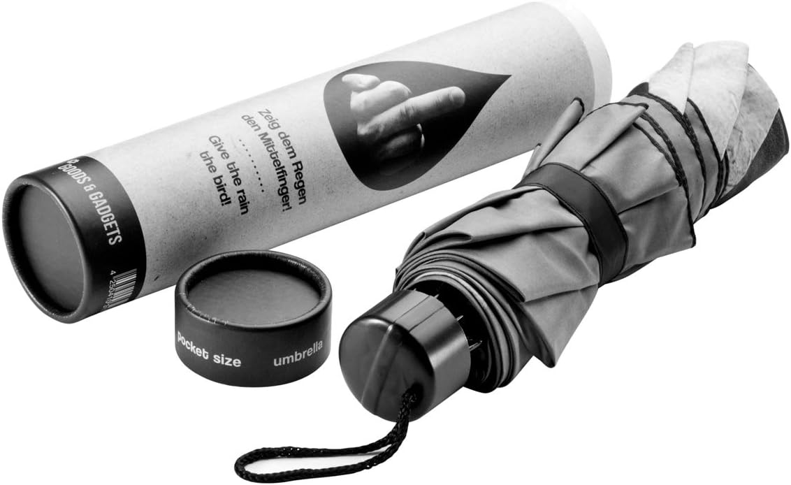 Mittelfinger Regenschirm - Sturmfester Taschenschirm mit Automatik