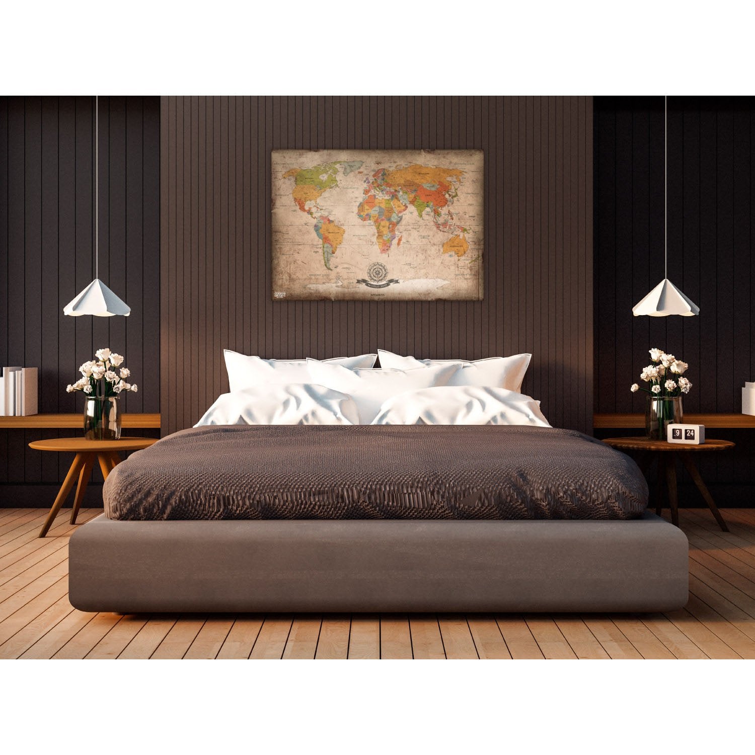 Antike Weltkarte XXL Poster 140x100cm - Vintage Wanddeko