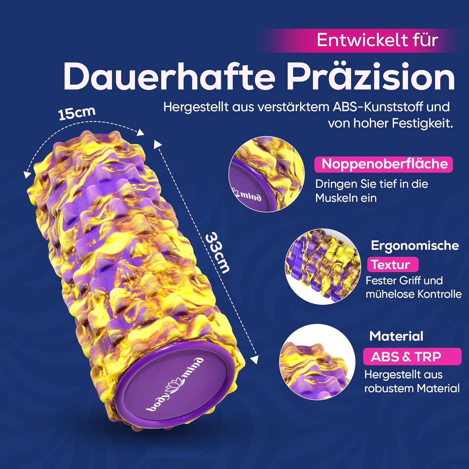 Body & Mind Faszienrolle – Massage-Rolle für Faszientraining