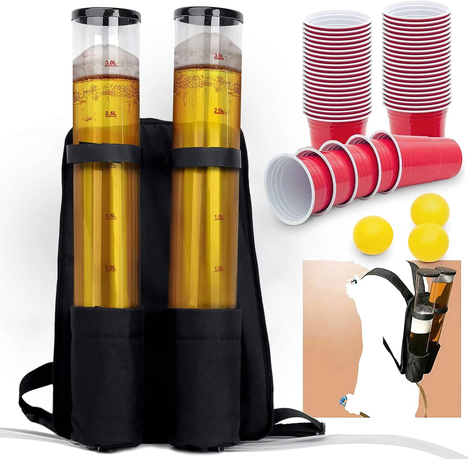 Bierrucksack Duo 6L - Mobiler Getränkerucksack für Partys & Festivals