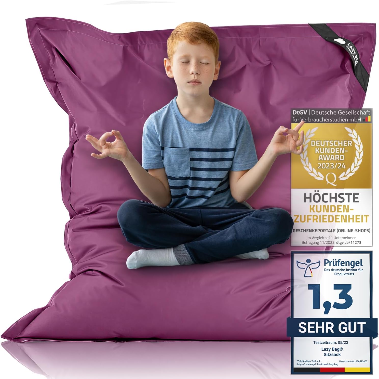 LazyBag Outdoor Sitzsack Junior – Wasserfestes Sitzkissen für Kinder