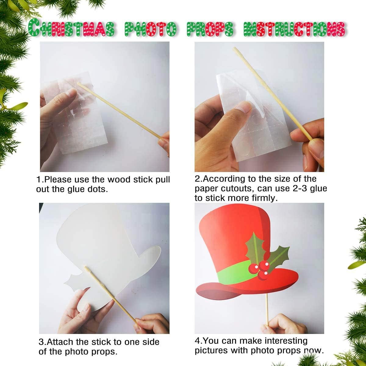 32-tlg. Weihnachts-Fotobox Requisiten Set für lustige Party-Selfies