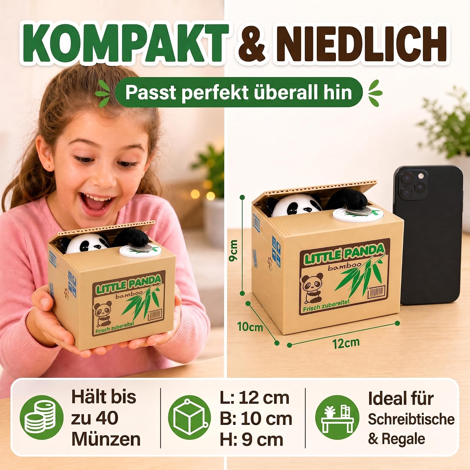 Little Panda Spardose - Lustiges elektronisches Sparschwein