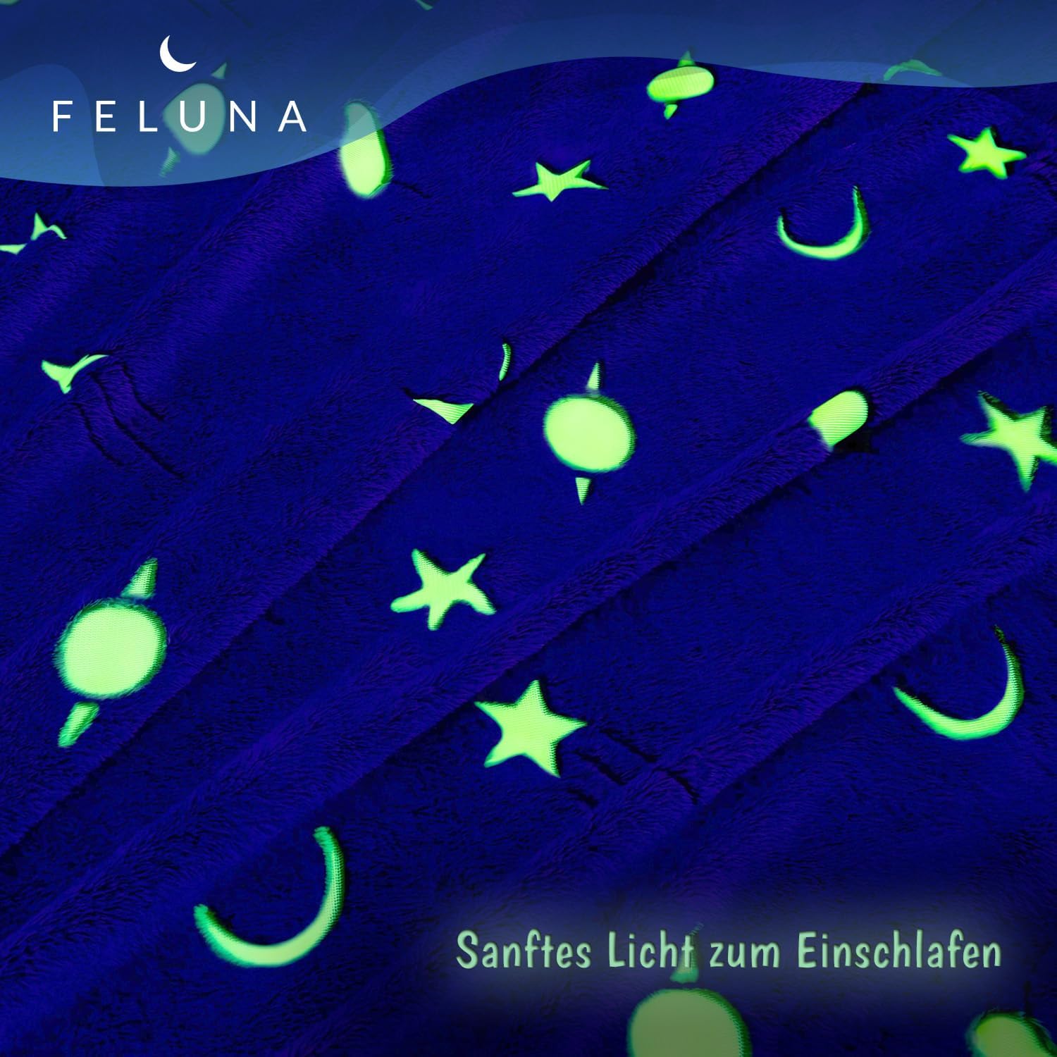 Kuscheldecke Kinder - Leuchtende Sterne Decke - Extra Weich 150x200cm