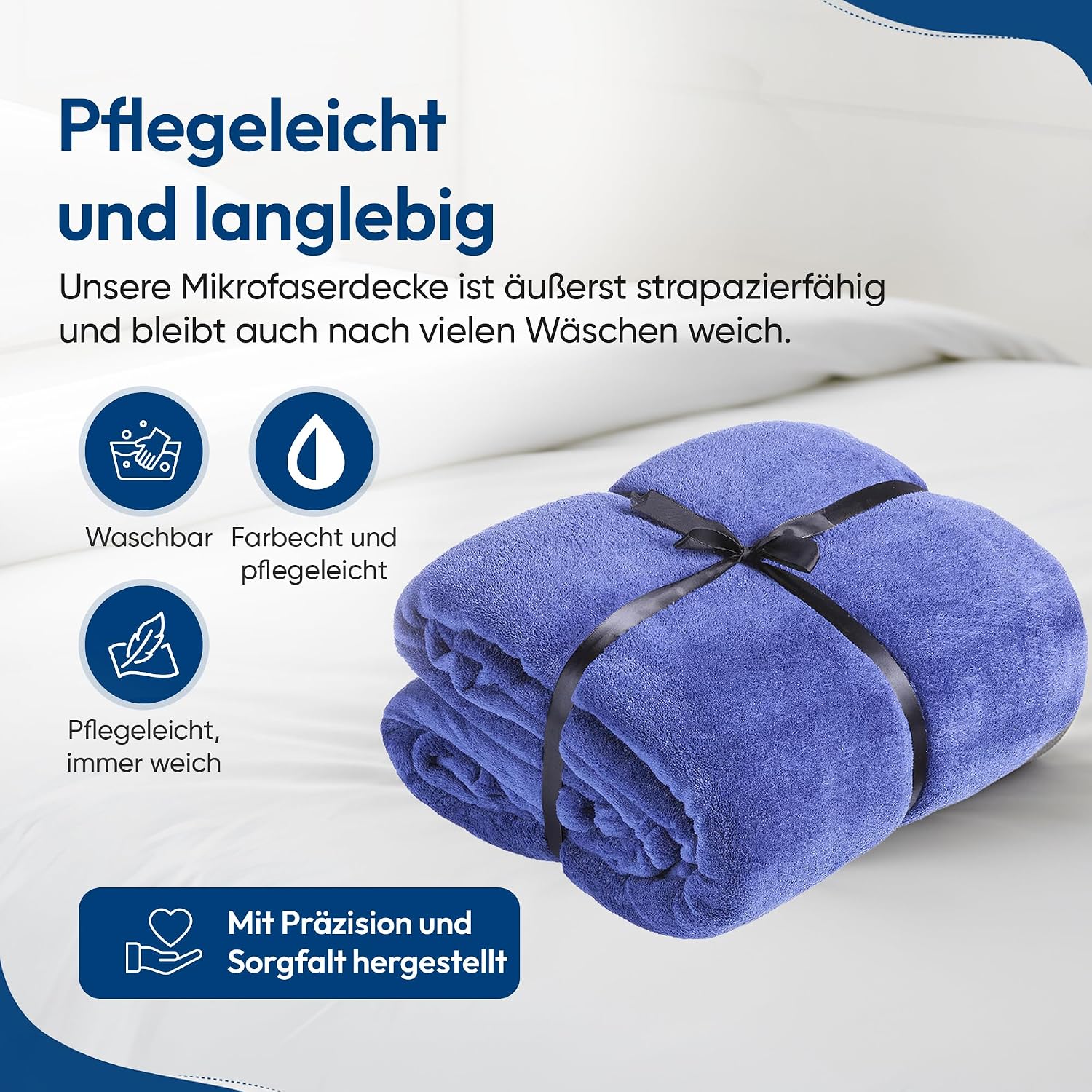 Feluna XXL Kuscheldecke 220x200 cm – Kuschelweiche Wohndecke Grau