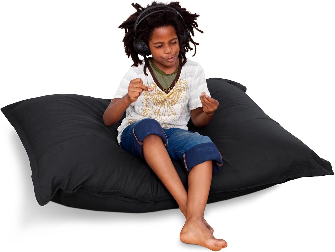 Smoothy Sitzsack Junior XL 250L - Robuster Kinder-Sitzsessel Schwarz