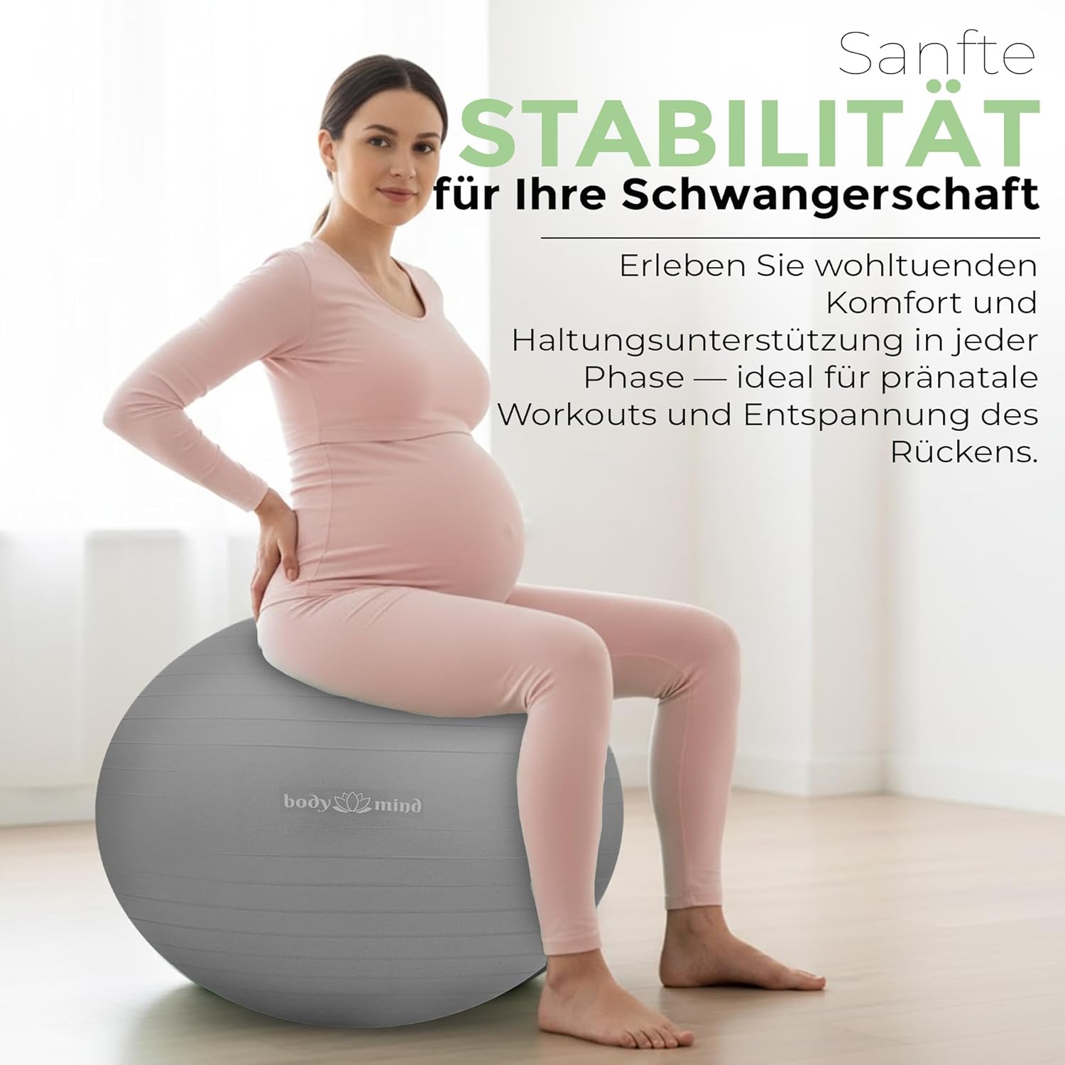 Body & Mind Gymnastikball mit Pumpe - Anti-Burst Pilates & Sitzball