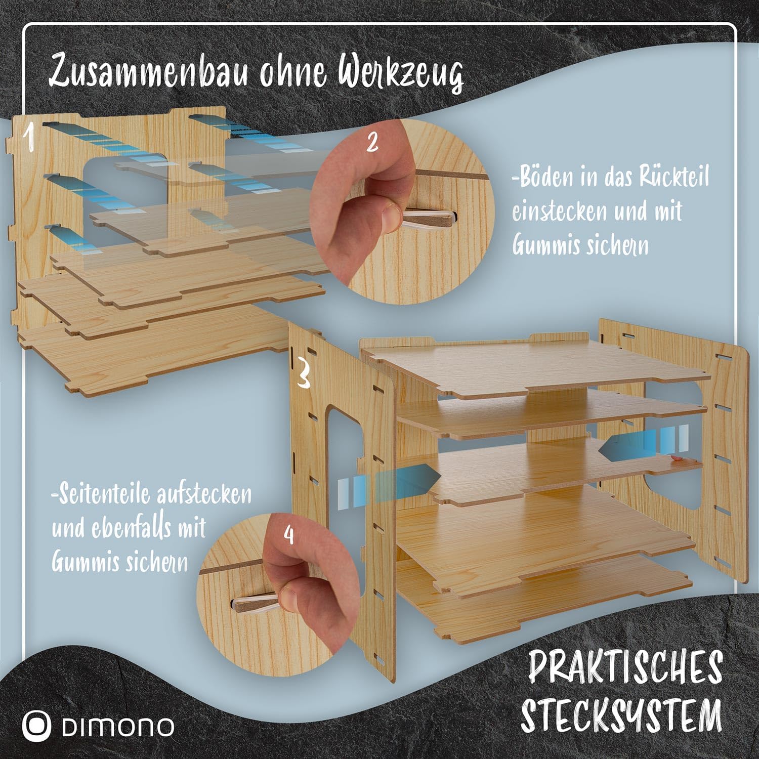 Bambus Dokumentenablage Schreibtisch-Organizer mit 5 Fächern