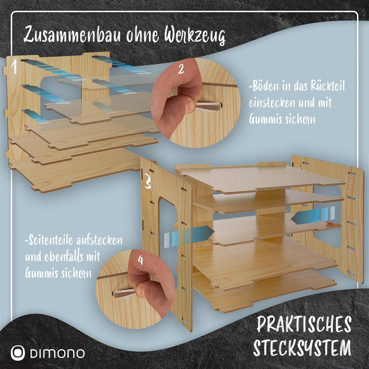 Bambus Dokumentenablage Schreibtisch-Organizer mit 5 Fächern