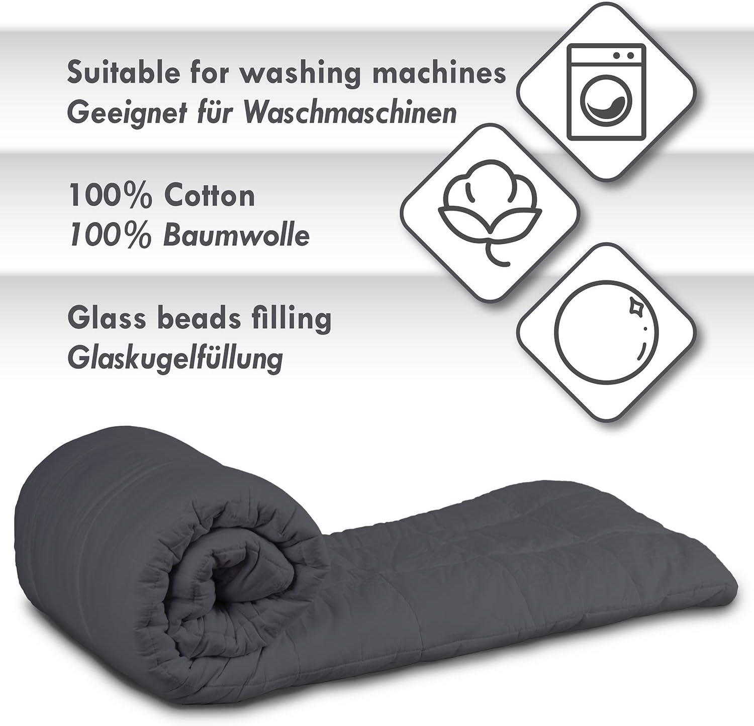 Schwerkraftdecke 8kg 200x155cm - Premium Therapiedecke für Entspannung