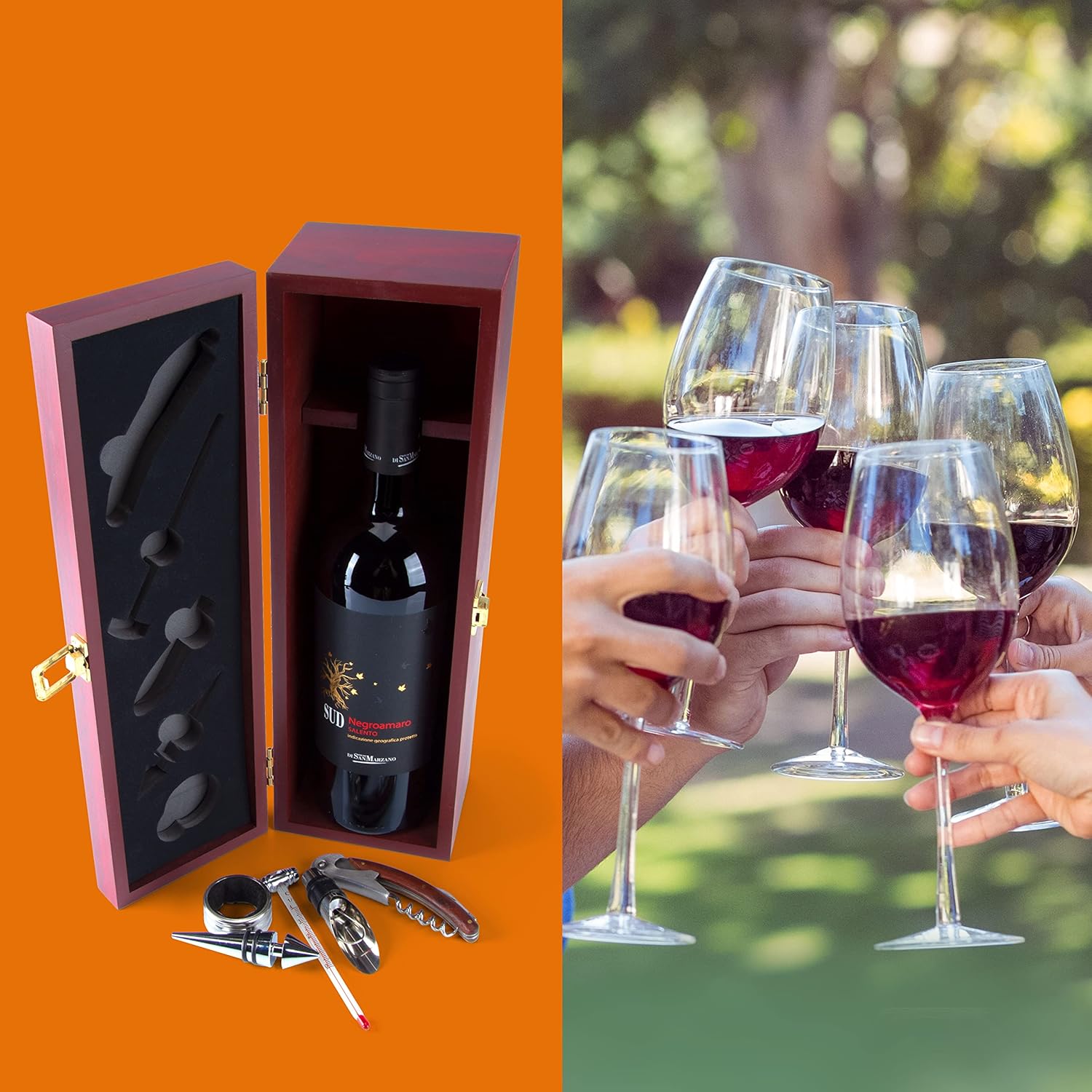 Edles Wein Sommelier-Set in Holzbox - Das perfekte Geschenkset