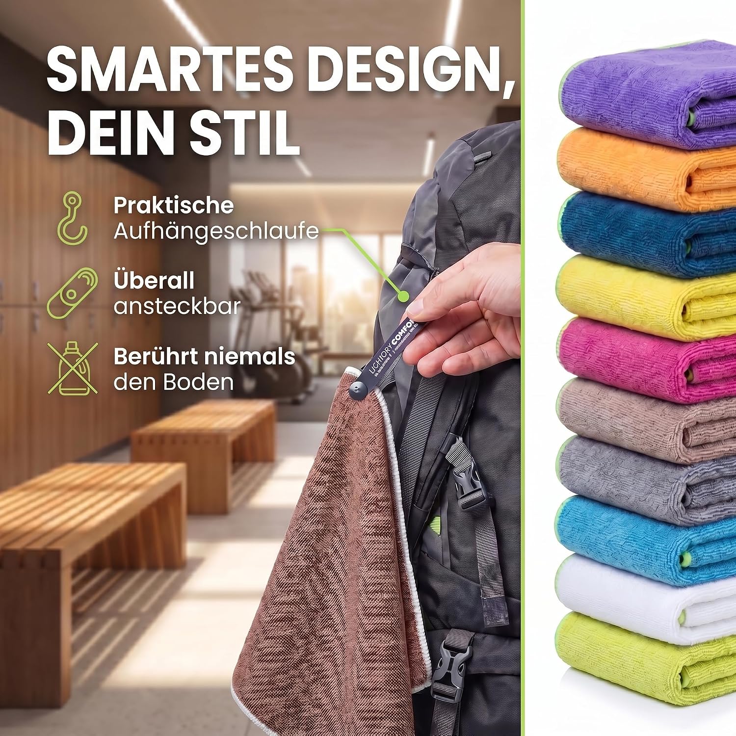 Mikrofaser Reisehandtuch Braun 80x40 cm - Schnelltrocknend & Kompakt