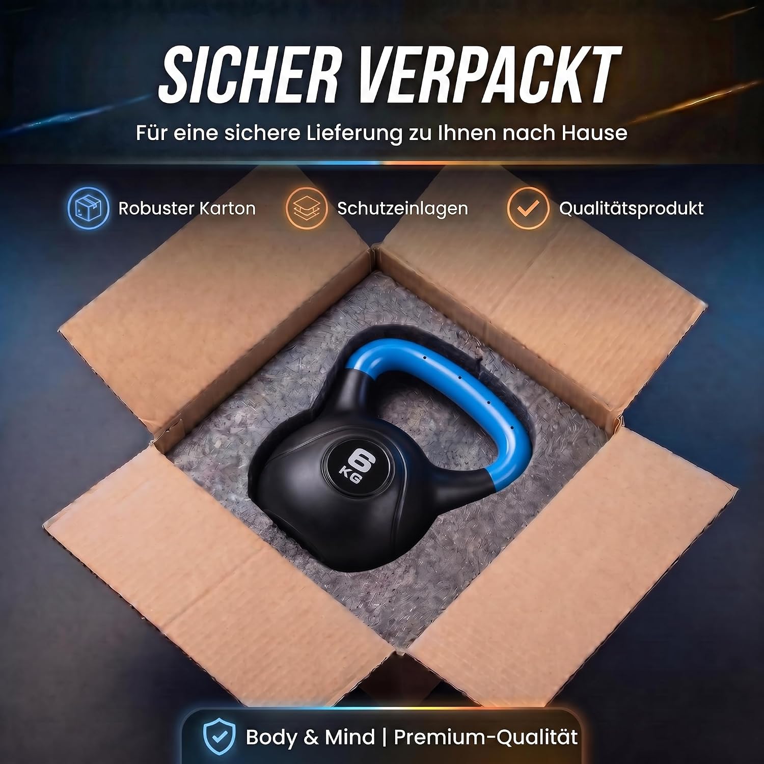 Kettlebell Kugelhantel Deluxe 2-20 kg – Bodenschonendes Krafttraining