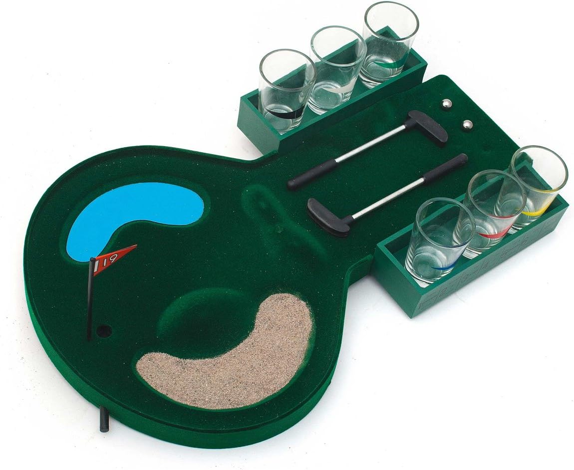 Golf Trinkspiel Set - Party-Saufspiel mit 6 Gläsern