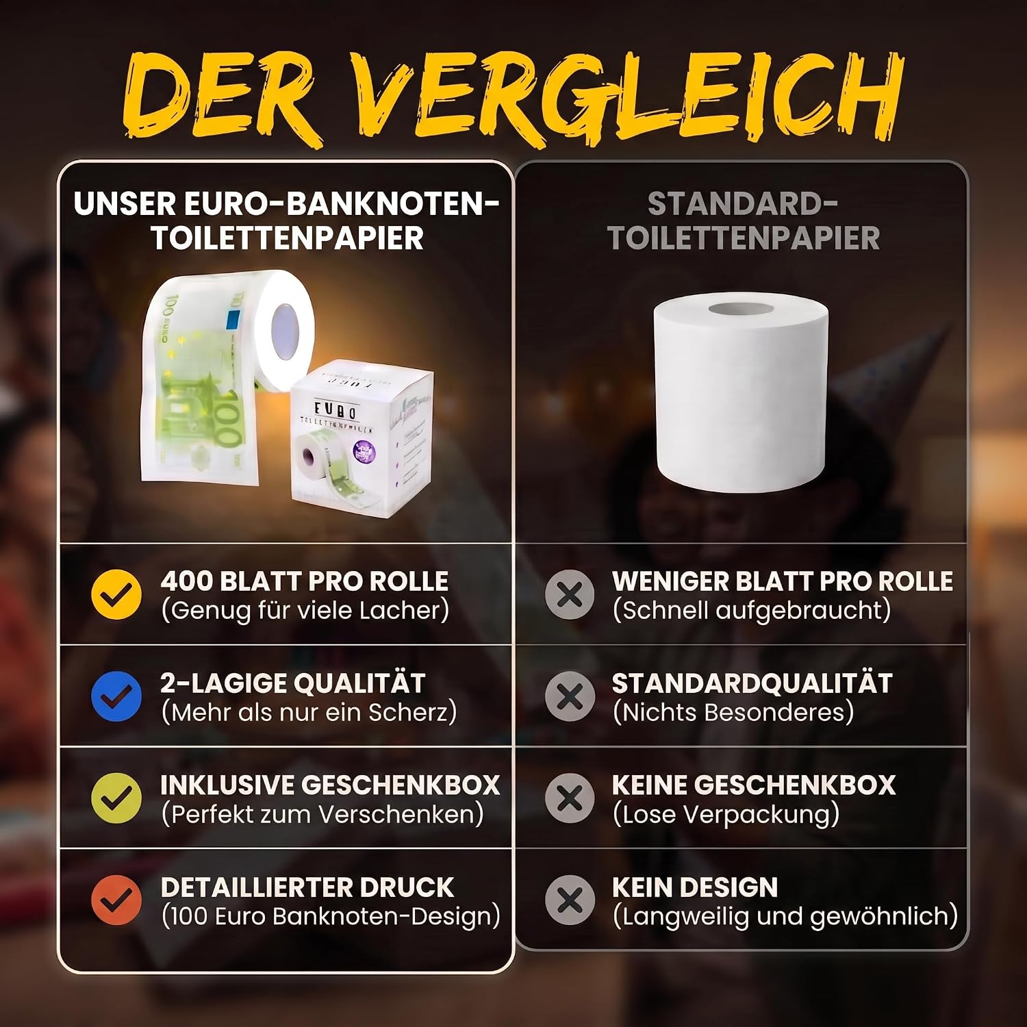 100€-Schein Toilettenpapier - Lustiges Geschenk & Scherzartikel