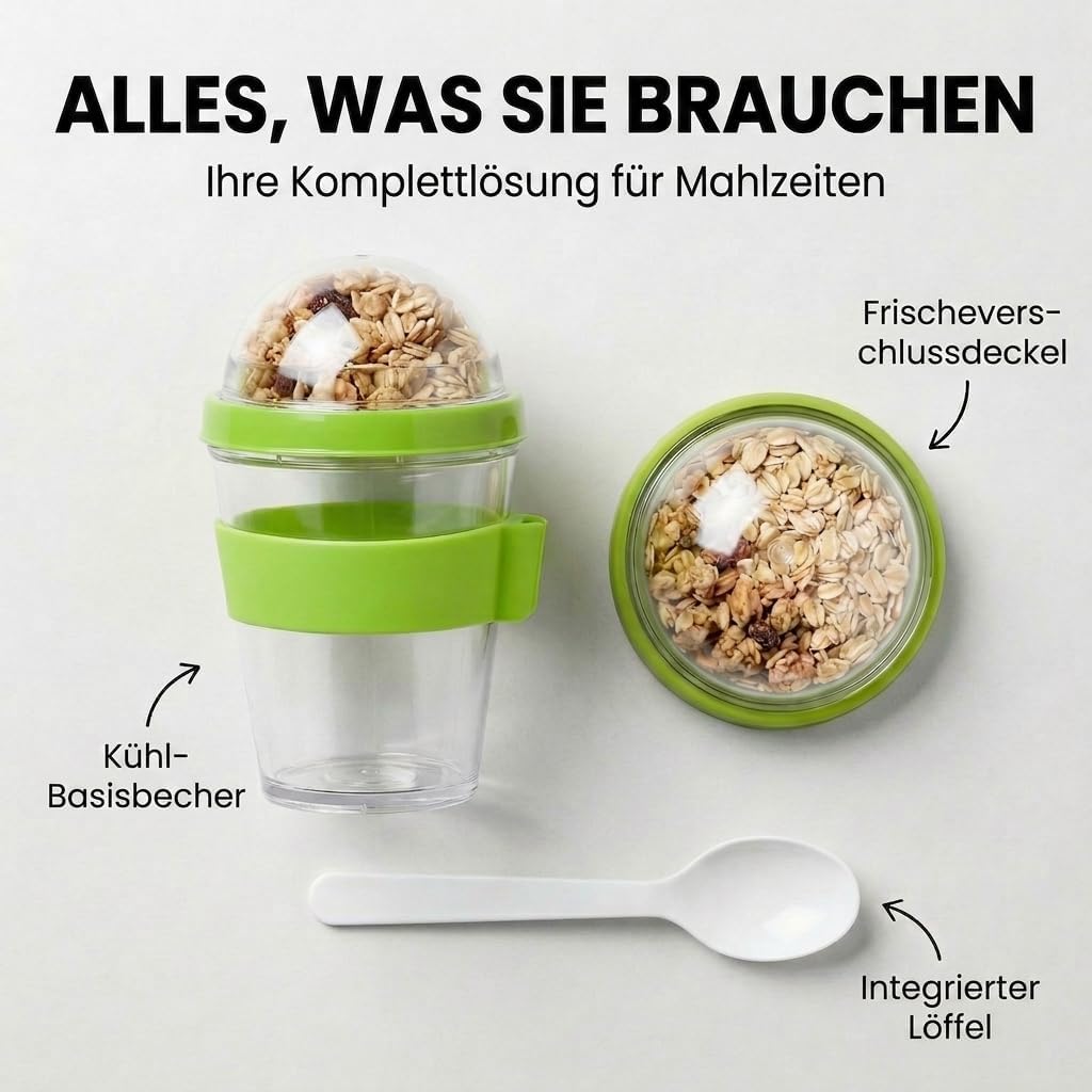 Joghurt- & Müsli-Becher für Unterwegs - 2-in-1 Müsli 2 go Becher Blau