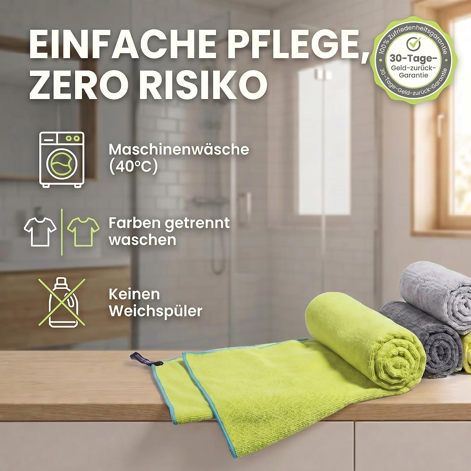 Mikrofaser Reisehandtuch 80x40 cm - Kompakt & Schnelltrocknend
