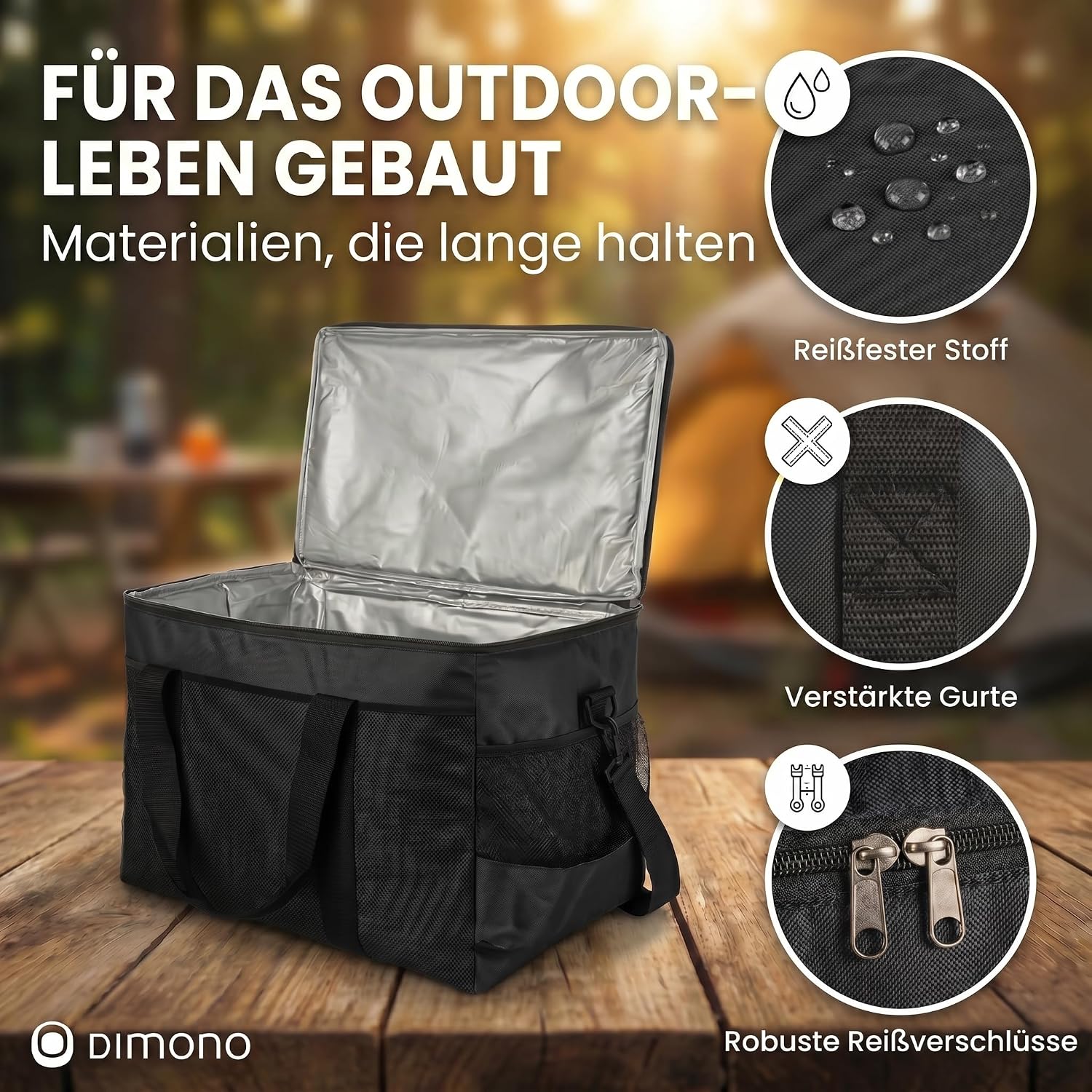 XXL Kühltasche 45L - Isolierte Thermotasche für Picknick & Camping